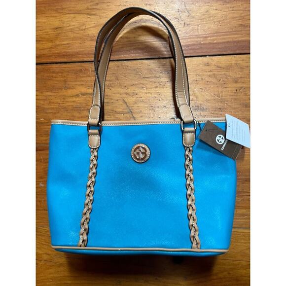 NWT! Giani Bernini Saffiano Handbag/ should bag purse. Blue Fish. - Picture 1 of 11